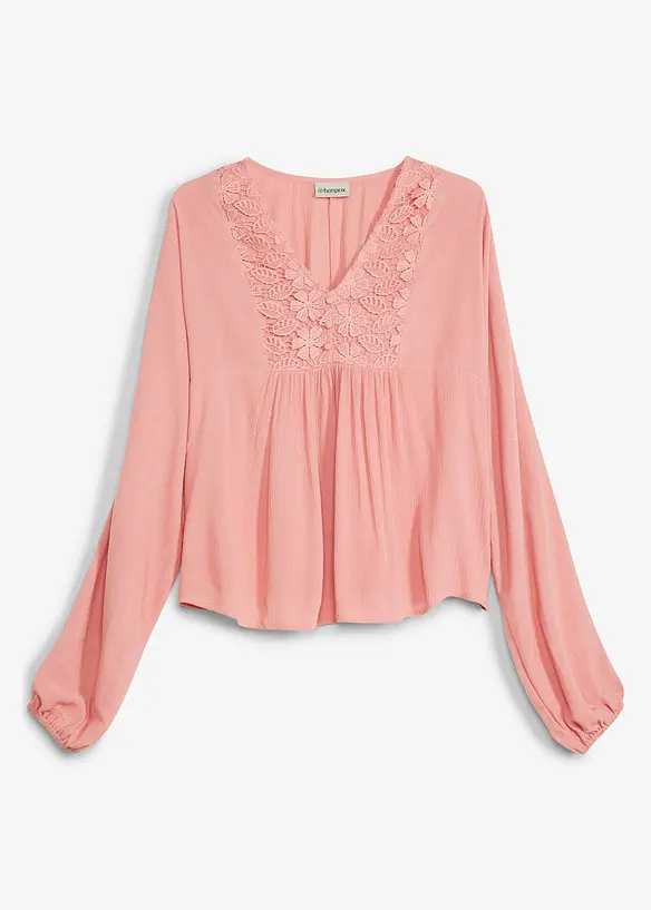 Tunikabluse aus feiner Viskose	 in rosa von vorne - bonprix