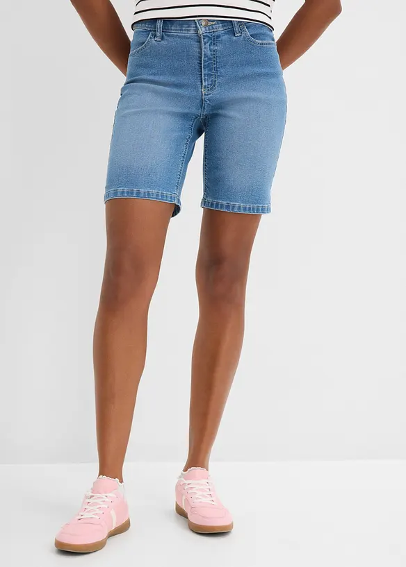Jeans-Bermuda Mid Waist in blau von vorne - bonprix Jeans-Bermuda Mid Waist in blau von vorne - bonprix