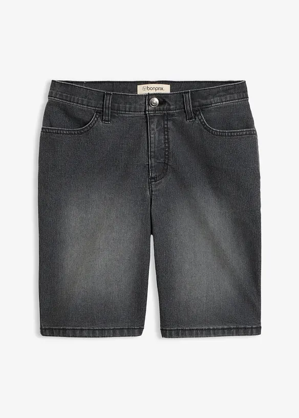 Jeans-Bermuda Mid Waist in schwarz von vorne - bonprix Jeans-Bermuda Mid Waist in schwarz von vorne - bonprix
