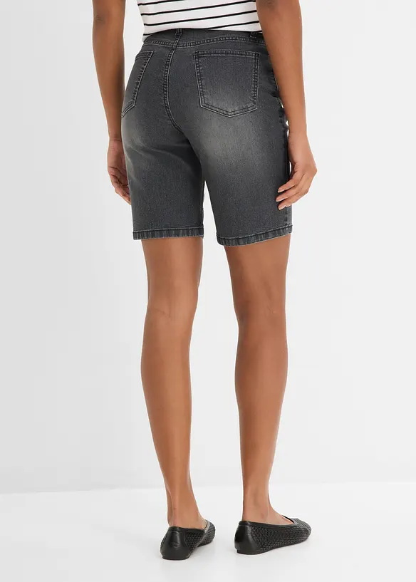 Jeans-Bermuda Mid Waist in schwarz von hinten - bonprix Jeans-Bermuda Mid Waist in schwarz von hinten - bonprix