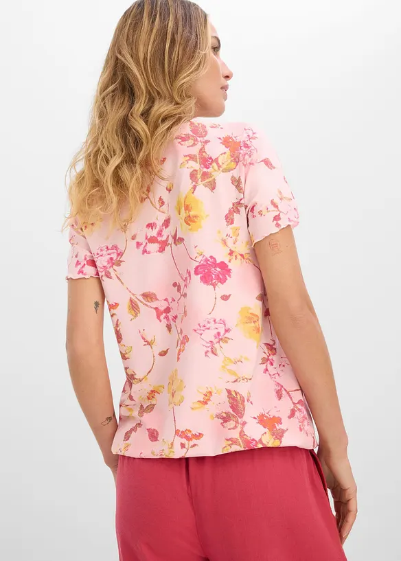 Shirt mit Blüten Print in rosa von hinten (im Anschnitt) - bonprix