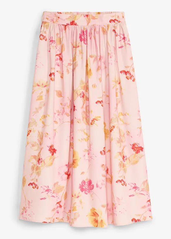 Maxirock aus luftigem Crêpe in rosa von vorne - bonprix Maxirock aus luftigem Crêpe in rosa von vorne - bonprix