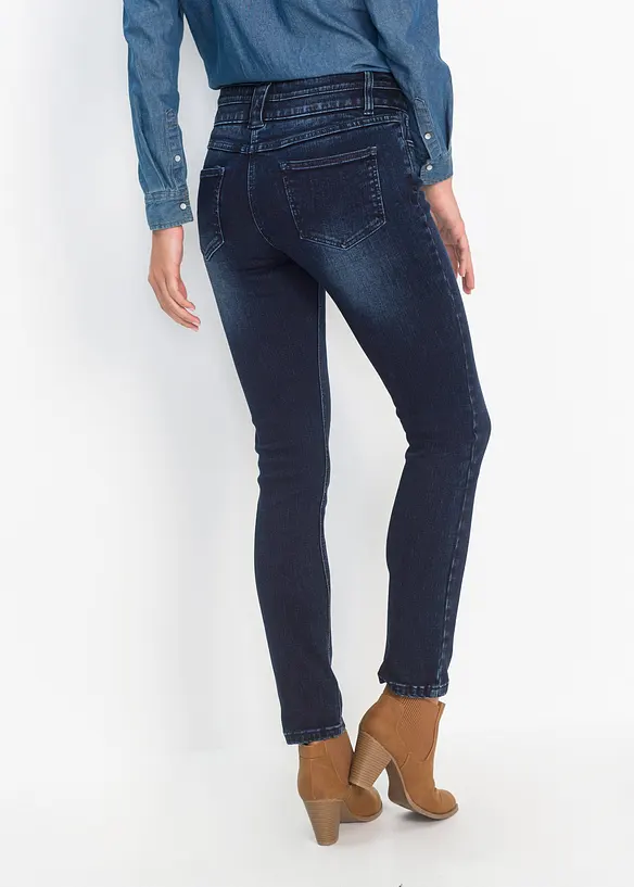 Slim-Jeans High Waist, Shaping-Ultra-Soft in blau von hinten - bonprix Slim-Jeans High Waist, Shaping-Ultra-Soft in blau von hinten - bonprix