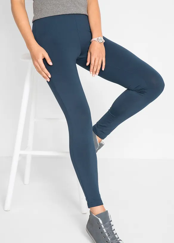 Thermo-Leggings mit Bequembund in blau von vorne - bonprix