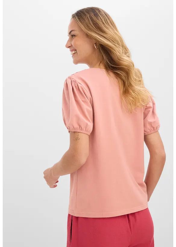 Shirt aus elastischer Baumwolle in rosa von hinten (im Anschnitt) - bonprix Shirt aus elastischer Baumwolle in rosa von hinten (im Anschnitt) - bonprix