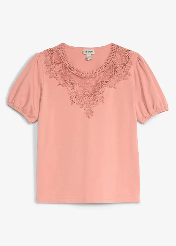 Shirt aus elastischer Baumwolle in rosa von vorne - bonprix Shirt aus elastischer Baumwolle in rosa von vorne - bonprix