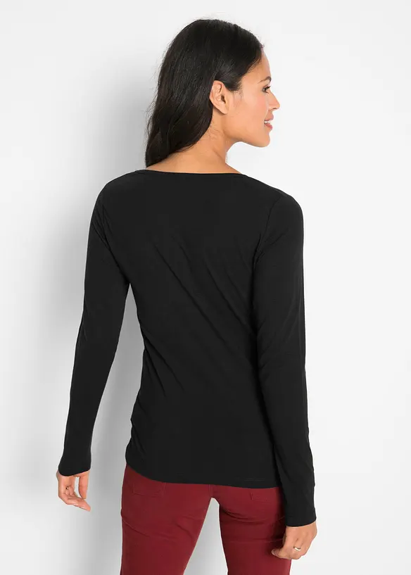 Langarmshirt in schwarz von hinten (im Anschnitt) - bonprix Langarmshirt in schwarz von hinten (im Anschnitt) - bonprix