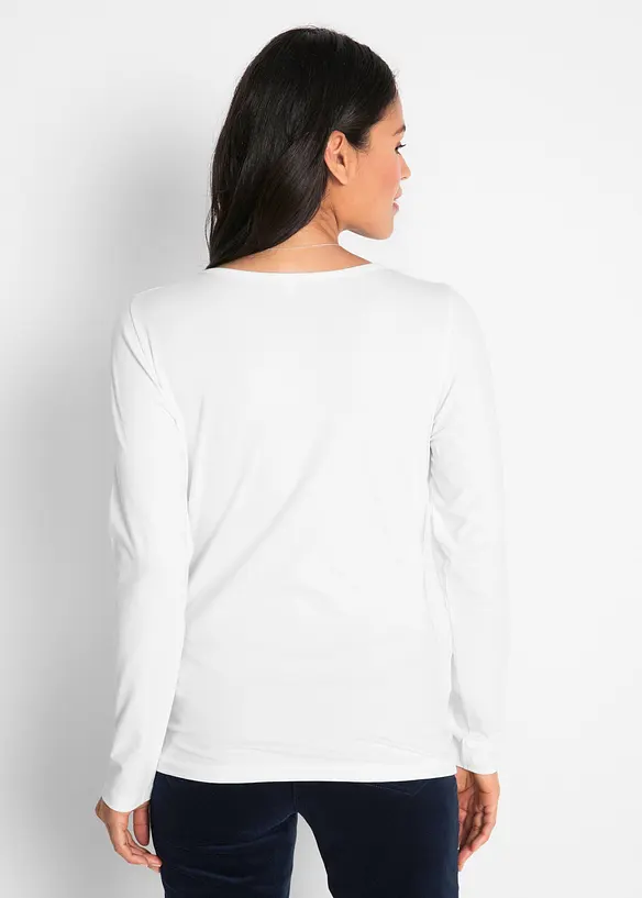Langarmshirt in weiß von hinten (im Anschnitt) - bonprix Langarmshirt in weiß von hinten (im Anschnitt) - bonprix