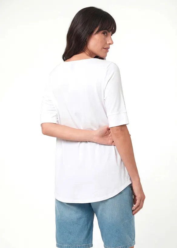 Long-Shirt aus softer Viskose in weiß von hinten (im Anschnitt) - bonprix Long-Shirt aus softer Viskose in weiß von hinten (im Anschnitt) - bonprix