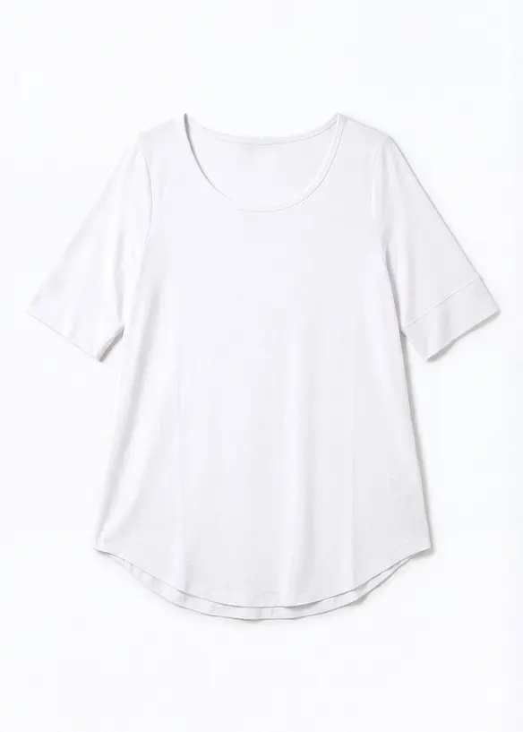 Long-Shirt aus softer Viskose in weiß von vorne - bonprix Long-Shirt aus softer Viskose in weiß von vorne - bonprix