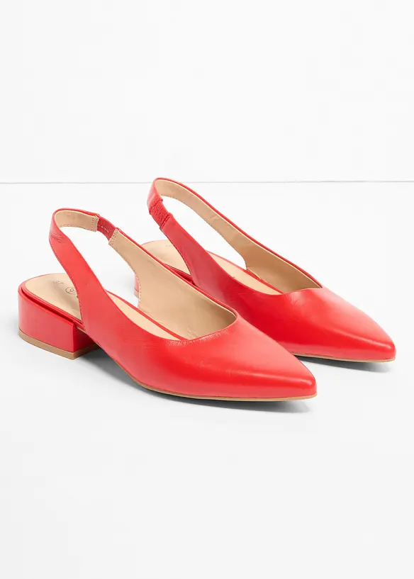 Slingpumps mit flachem Absatz in rot - bonprix