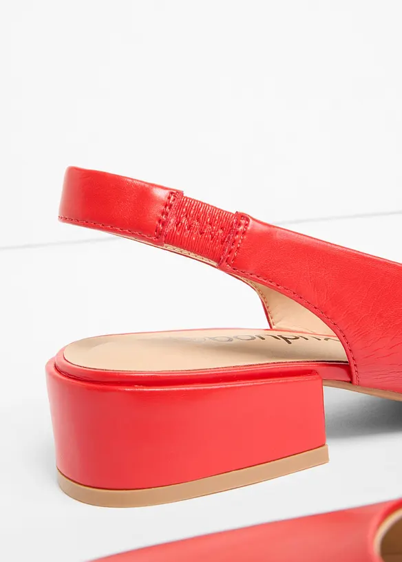 Slingpumps mit flachem Absatz in rot - bonprix