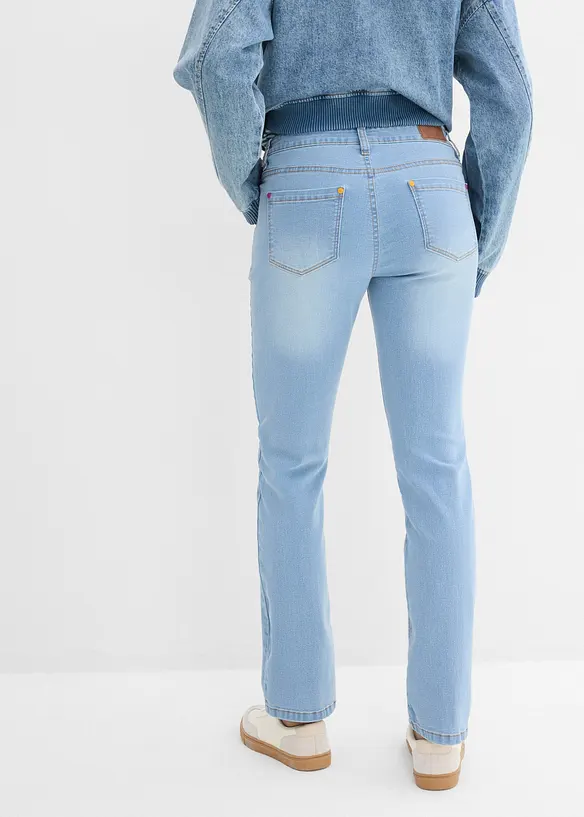 Straight Jeans Mid Waist, Stretch in blau von hinten - bonprix Straight Jeans Mid Waist, Stretch in blau von hinten - bonprix