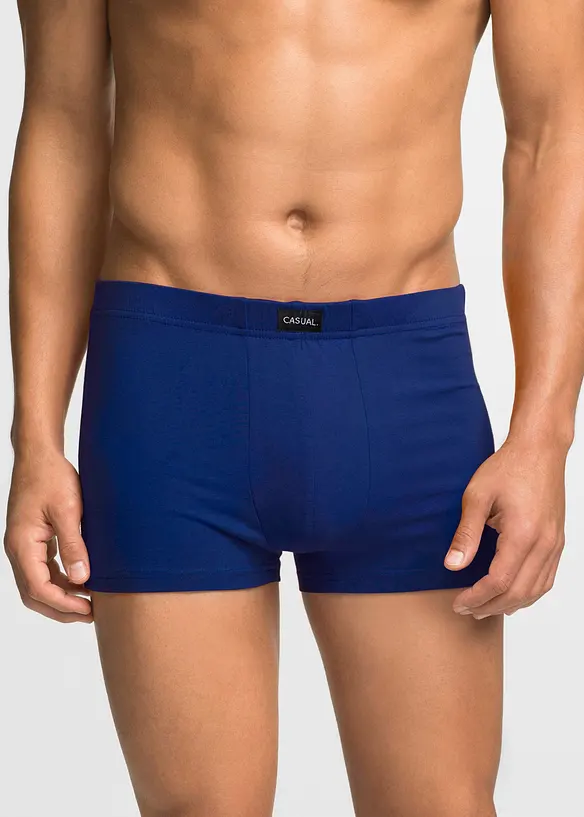 Boxershorts eng mit Baumwolle (3er Pack) in blau von vorne - bonprix