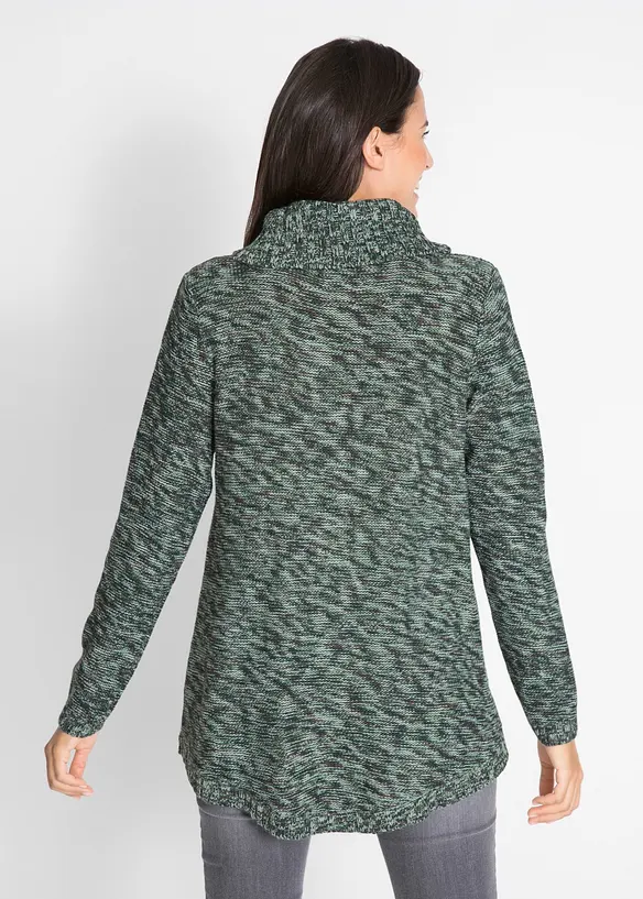Strickpullover mit Rollkragen in grün von hinten (im Anschnitt) - bonprix