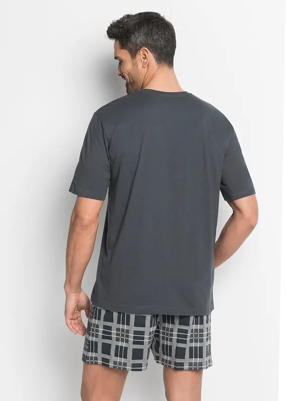 Shorty (2-tlg. Set) in grau von hinten (Totalaufnahme) - bonprix