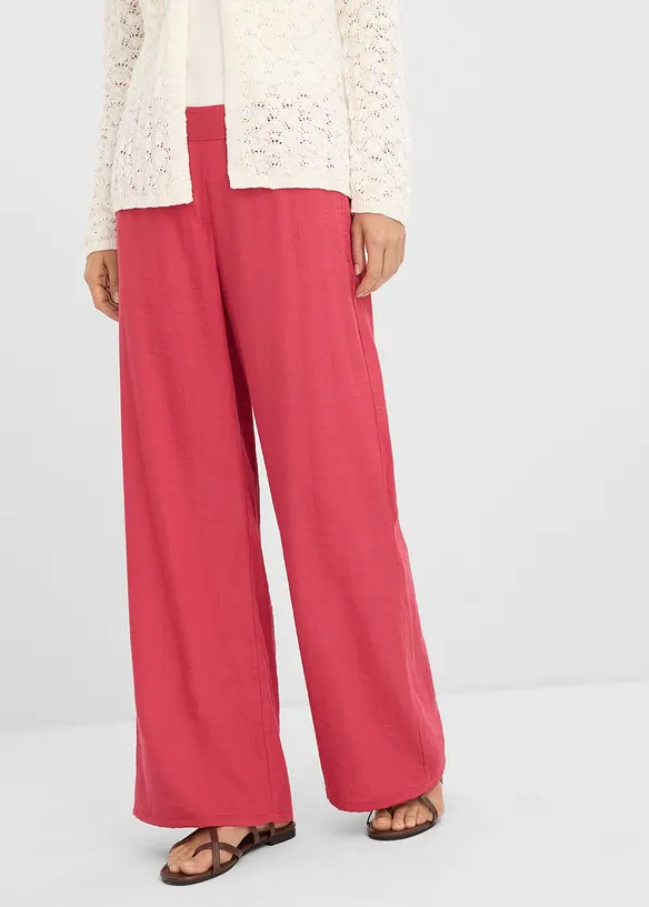 Palazzo-Hose aus Viskose-Mix in rot von vorne - bonprix Palazzo-Hose aus Viskose-Mix in rot von vorne - bonprix