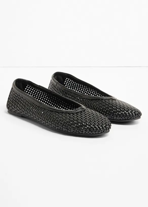 Ballerinas aus Soft-Material in schwarz - bonprix