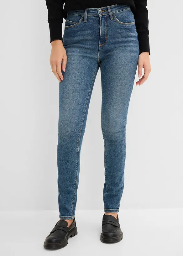 Slim-Fit-Jeans High Waist in blau von vorne - bonprix Slim-Fit-Jeans High Waist in blau von vorne - bonprix