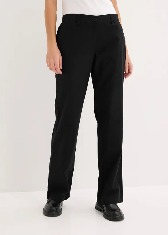 Webhose aus Leinen-Baumwoll-Mix in schwarz von vorne - bonprix Webhose aus Leinen-Baumwoll-Mix in schwarz von vorne - bonprix