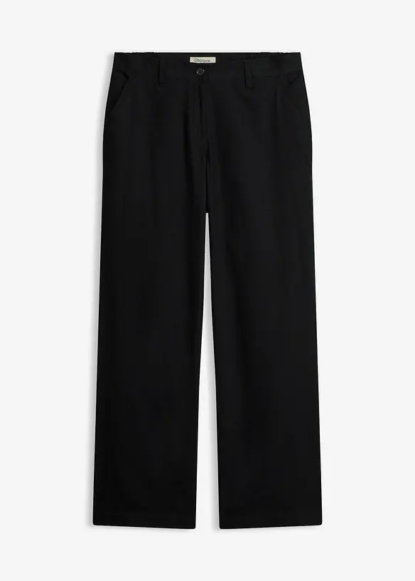 Webhose aus Leinen-Baumwoll-Mix in schwarz von vorne - bonprix Webhose aus Leinen-Baumwoll-Mix in schwarz von vorne - bonprix