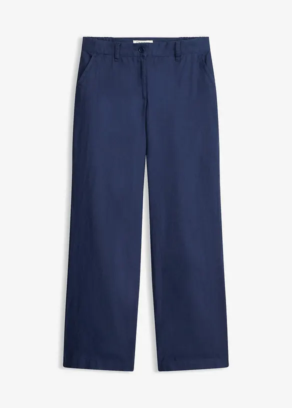 Webhose aus Leinen-Baumwoll-Mix in blau von vorne - bonprix