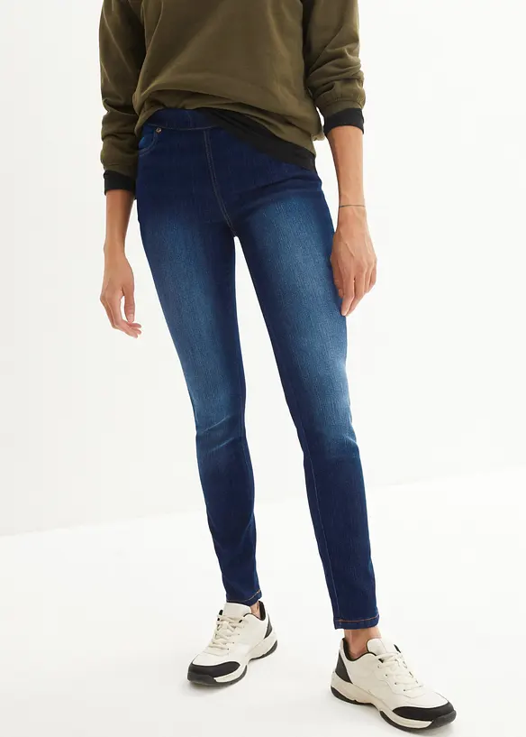 Komfort-Stretch-Treggings in blau von vorne - bonprix Komfort-Stretch-Treggings in blau von vorne - bonprix