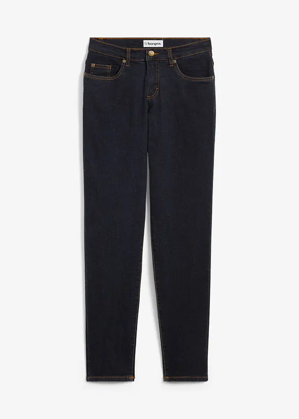 Mom Jeans Mid Waist, long in blau von vorne - bonprix Mom Jeans Mid Waist, long in blau von vorne - bonprix