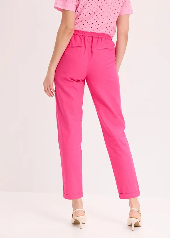 Leinenhose aus reinem Leinen in pink von hinten - bonprix Leinenhose aus reinem Leinen in pink von hinten - bonprix