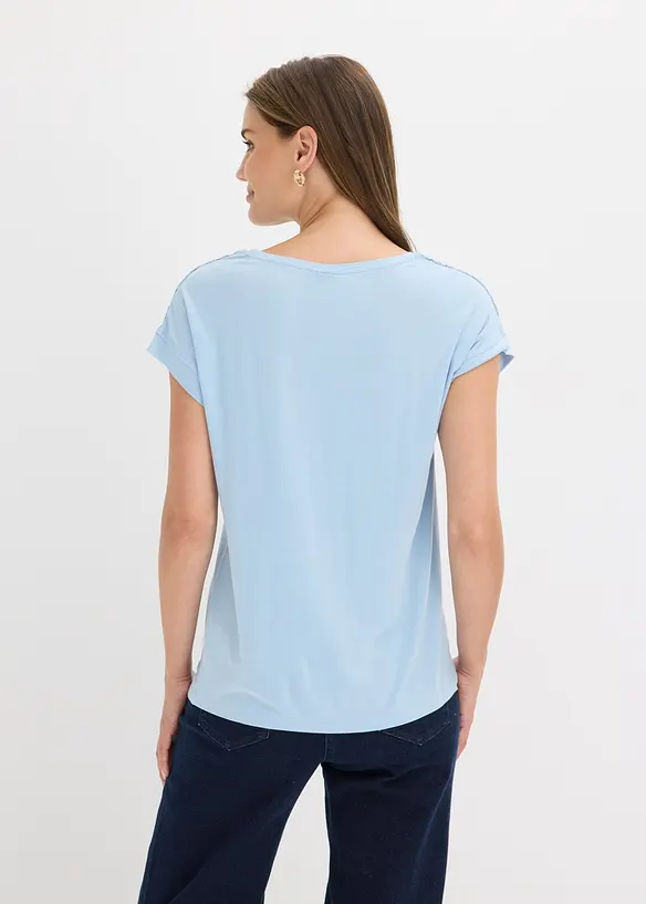 Shirt aus softem Viskose-Mix in blau von hinten (im Anschnitt) - bonprix Shirt aus softem Viskose-Mix in blau von hinten (im Anschnitt) - bonprix