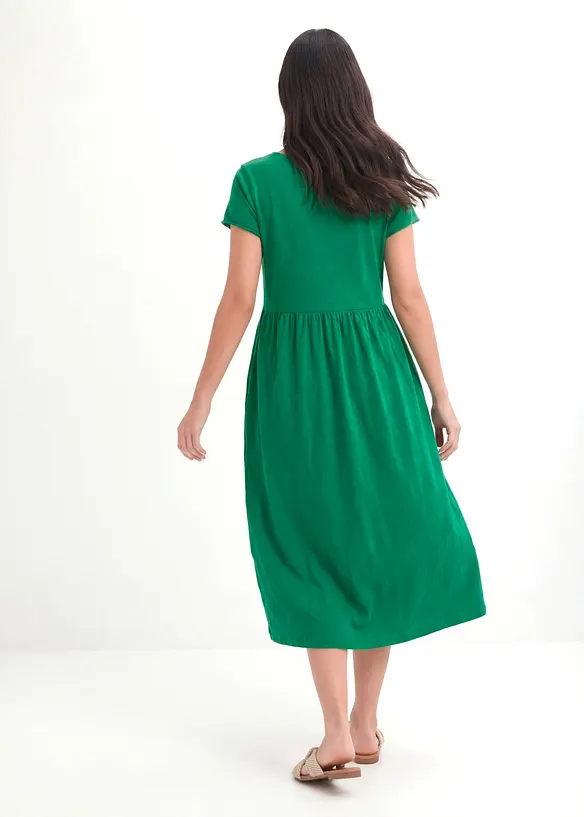 Shirtkleid aus Bio-Baumwolle in grün von hinten (Totalaufnahme) - bonprix Shirtkleid aus Bio-Baumwolle in grün von hinten (Totalaufnahme) - bonprix