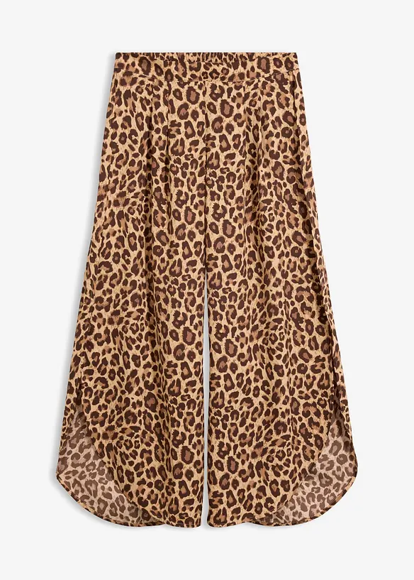 Palazzo-Hose mit Schlitz in beige von vorne - bonprix Palazzo-Hose mit Schlitz in beige von vorne - bonprix