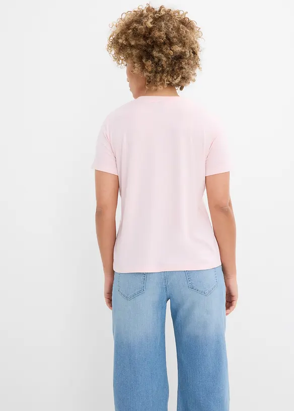 T-Shirt aus elastischem Viskose-Mix in rosa von hinten (im Anschnitt) - bonprix T-Shirt aus elastischem Viskose-Mix in rosa von hinten (im Anschnitt) - bonprix