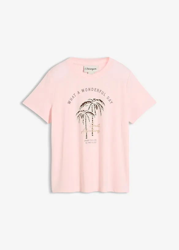 T-Shirt aus elastischem Viskose-Mix in rosa von vorne - bonprix T-Shirt aus elastischem Viskose-Mix in rosa von vorne - bonprix