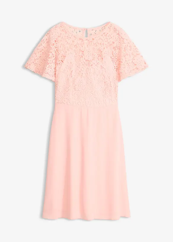 Spitzenkleid in rosa von vorne - bonprix