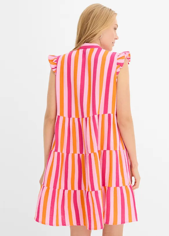 Musselin-Tunikakleid aus reiner Baumwolle in rosa von hinten (Totalaufnahme) - bonprix Musselin-Tunikakleid aus reiner Baumwolle in rosa von hinten (Totalaufnahme) - bonprix