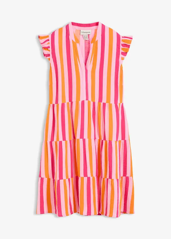 Musselin-Tunikakleid aus reiner Baumwolle in rosa von vorne - bonprix Musselin-Tunikakleid aus reiner Baumwolle in rosa von vorne - bonprix