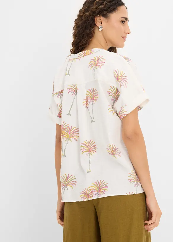 Bluse aus Viskose-Mix in weiß von hinten (im Anschnitt) - bonprix