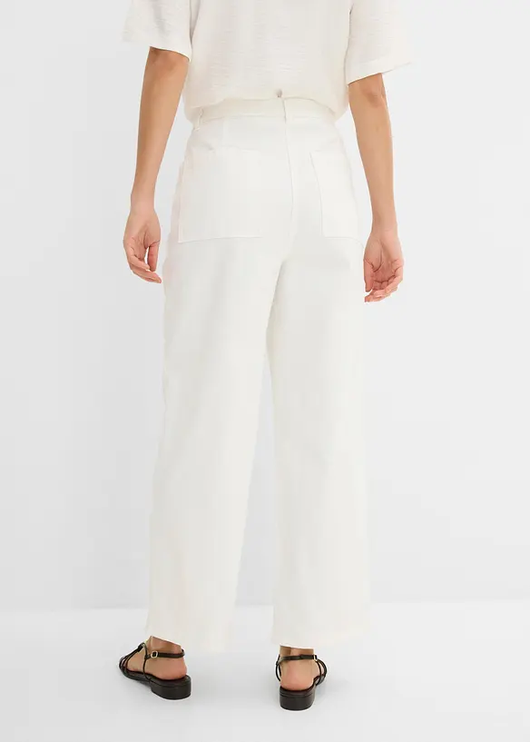 Twillhose aus Baumwoll-Mix mit Broidery Anglaise in weiß von hinten - bonprix Twillhose aus Baumwoll-Mix mit Broidery Anglaise in weiß von hinten - bonprix