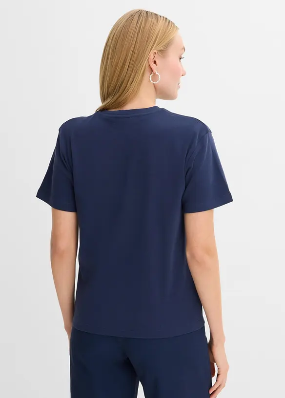T-Shirt aus reiner Bio-Baumwolle in blau von hinten (im Anschnitt) - bonprix T-Shirt aus reiner Bio-Baumwolle in blau von hinten (im Anschnitt) - bonprix