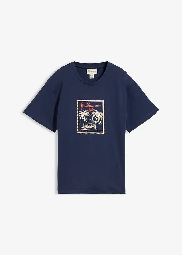 T-Shirt aus reiner Bio-Baumwolle in blau von vorne - bonprix T-Shirt aus reiner Bio-Baumwolle in blau von vorne - bonprix