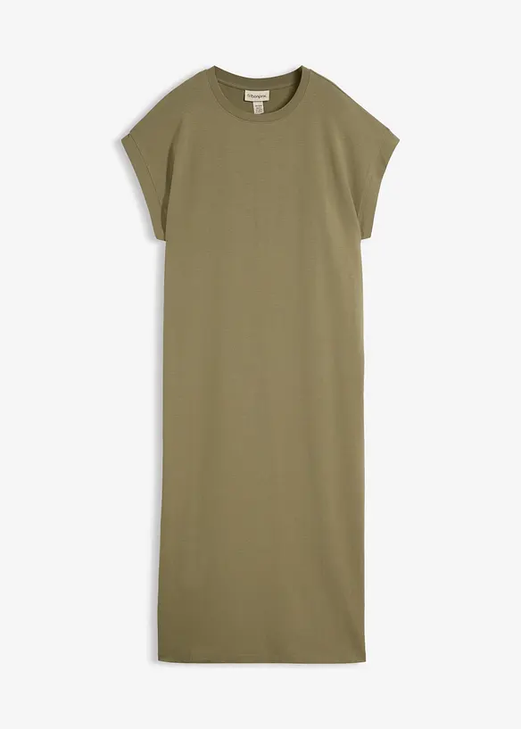 Jerseykleid aus Bio-Baumwoll-Mix in grün von vorne - bonprix Jerseykleid aus Bio-Baumwoll-Mix in grün von vorne - bonprix