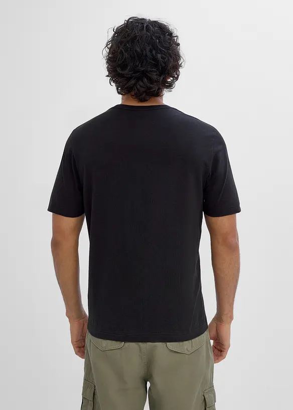 T-Shirt aus reiner Bio-Baumwolle in schwarz von hinten (im Anschnitt) - bonprix