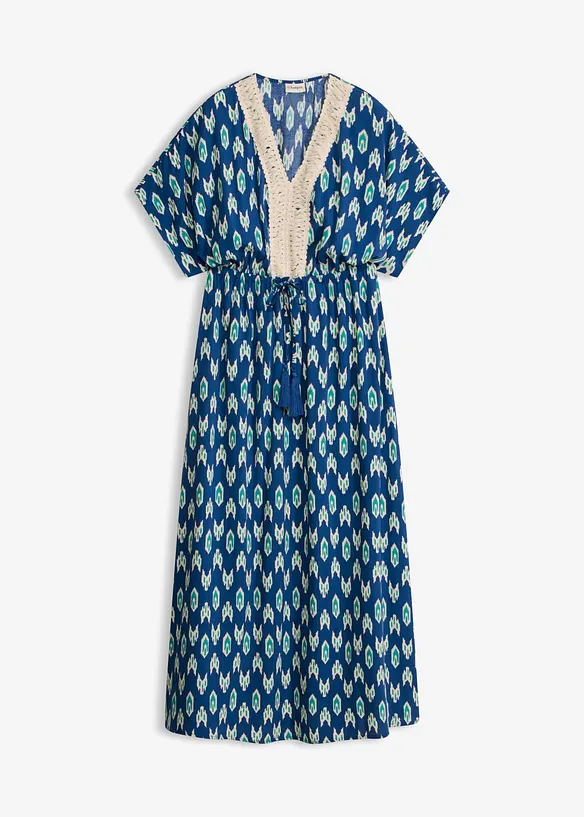 Maxikleid aus fließender Viskose in blau von vorne - bonprix