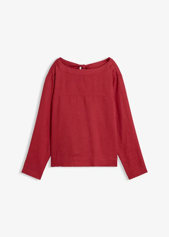 Tunika aus reinem Leinen in rot von vorne - bonprix Tunika aus reinem Leinen in rot von vorne - bonprix