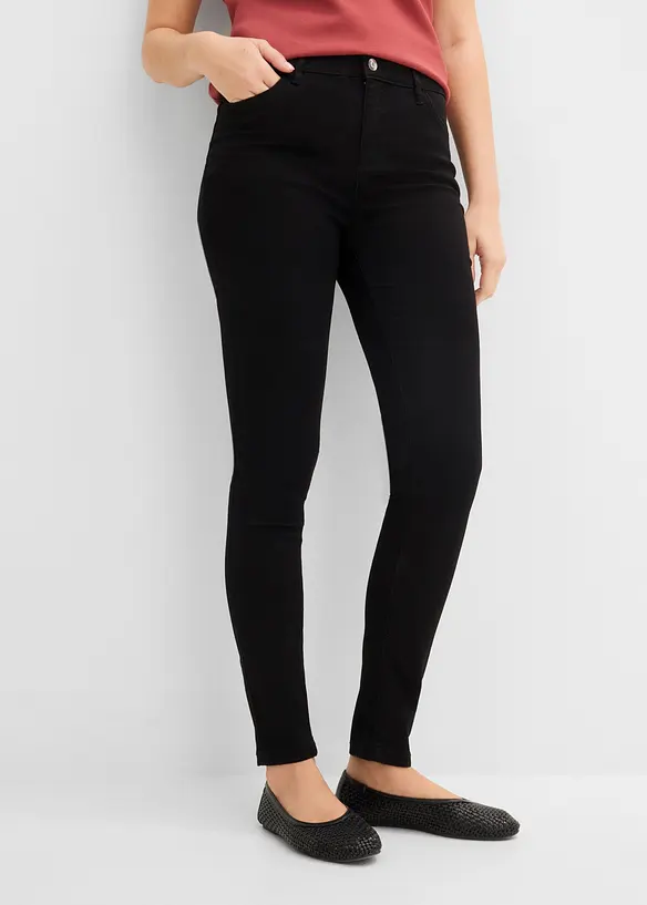 Super-Stretch-Jeans aus leichtem Material in schwarz von vorne - bonprix Super-Stretch-Jeans aus leichtem Material in schwarz von vorne - bonprix