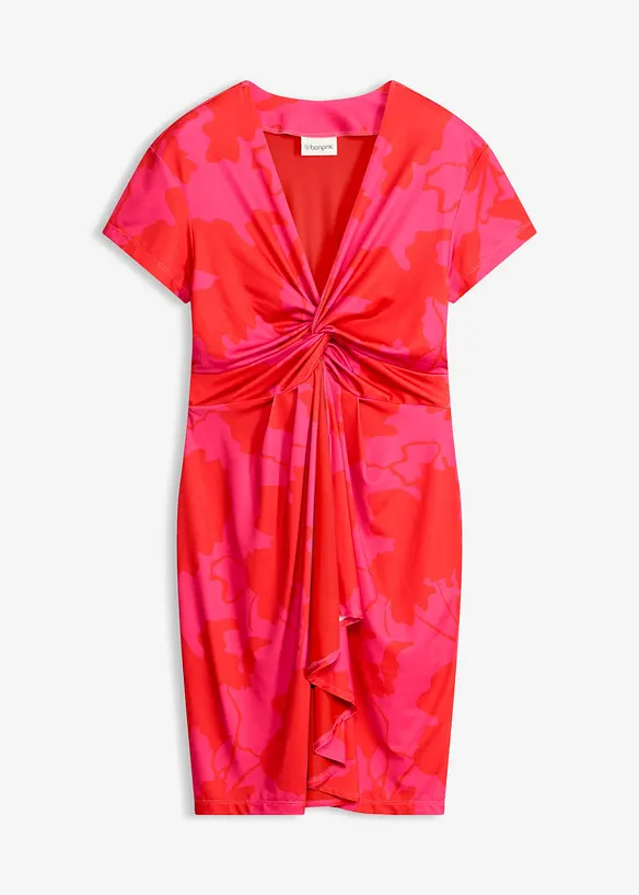 Jerseykleid mit Knoten-Detail in pink von vorne - bonprix Jerseykleid mit Knoten-Detail in pink von vorne - bonprix