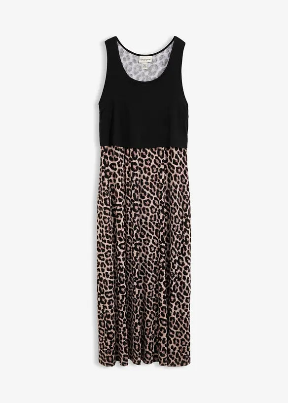 2-in-1 Maxi- Umstandskleid mit Stillfunktion und Taschen in schwarz von vorne - bonprix