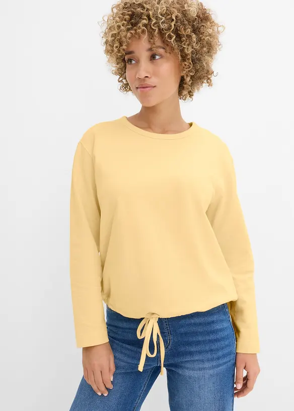 Sweatshirt mit Bio-Baumwolle in gelb von vorne (im Anschnitt) - bonprix Sweatshirt mit Bio-Baumwolle in gelb von vorne (im Anschnitt) - bonprix