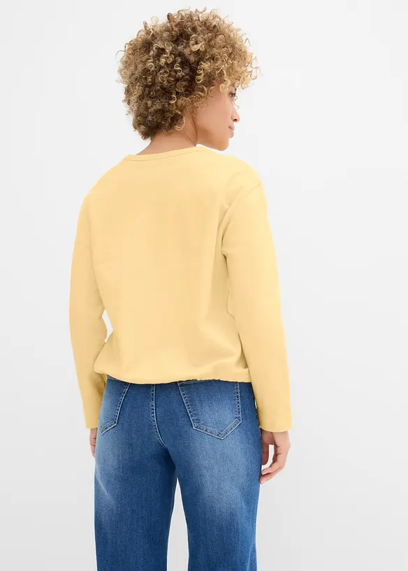 Sweatshirt mit Bio-Baumwolle in gelb von hinten (im Anschnitt) - bonprix Sweatshirt mit Bio-Baumwolle in gelb von hinten (im Anschnitt) - bonprix